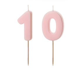 10 Geburtstag Geburtstagskerzen Hellpink