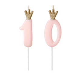10 Geburtstag Geburtstagskerzen Pink Krone