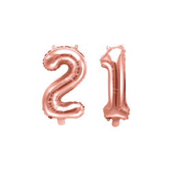 21 Geburtstag Ballon Set 2 & 1 Roségold 35cm