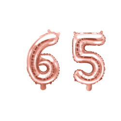 65 Geburtstag Ballon Set 6 & 5 Roségold 35cm