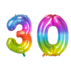 30 Zahlenballon Set 3 & 0 Mehrfarbig