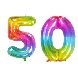 50 Zahlenballon Set 5 & 0 Mehrfarbig