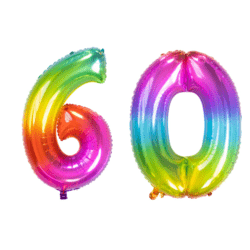 60 Zahlenballon Set 6 & 0 Mehrfarbig