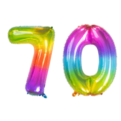 70 Zahlenballon Set 7 & 0 Mehrfarbig