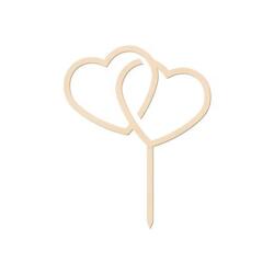 Doppelherz Cake Topper aus Holz