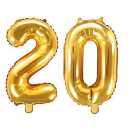 Ballon Set Zahl 20 Gold 35cm