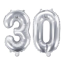 Ballon Set Zahl 30 Silber 35cm