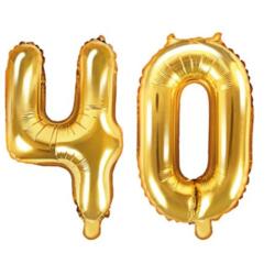 Zahlenballons 40 Gold - Set 4 & 0 35cm
