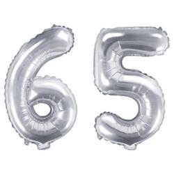 Zahlenballons 65 Silber - Set 6 & 5 35cm
