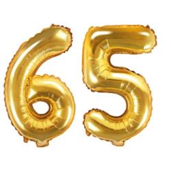 Zahlenballons 65 Gold - Set 6 & 5 35cm