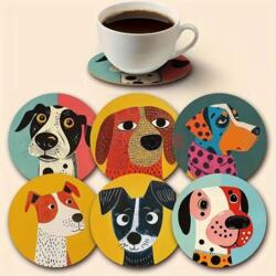 6 Hunde-Untersetzer aus Holz