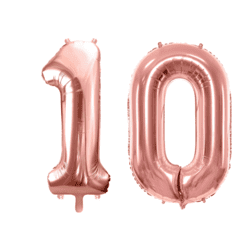 Geburtstagsballon 10 – Ballon Set 1 & 0 Roségold 86 cm
