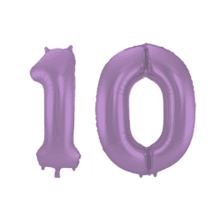 Zahlenballons 10 Geburtstag Ballon Set 1 & 0 Lila 86cm
