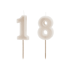 18 Geburtstag Geburtstagskerzen Grau