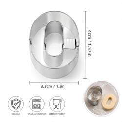 Emporte-pièce Chiffre 0 – Acier inoxydable 4 cm