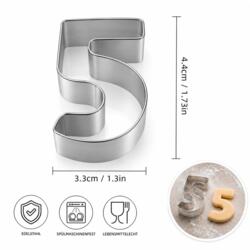 Emporte-pièce Chiffre 5 – Acier inoxydable 4 cm