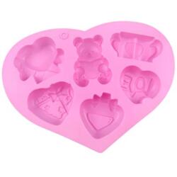 Moule en silicone en forme de cœur avec ourson et motifs d’amour