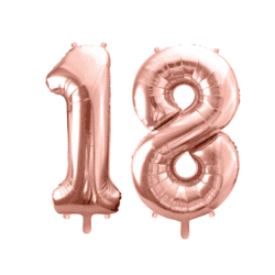 Geburtstagsballon Set 18 Roségold 86 cm