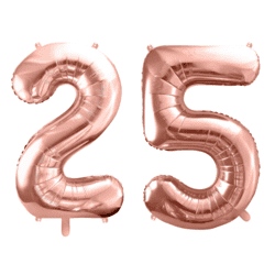 Geburtstagsballon Set 25 Roségold 86cm