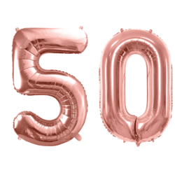 Geburtstagsballon Set 50 Roségold 86cm