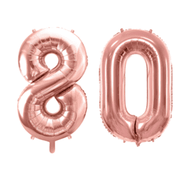 Geburtstagsballons 80 Jahre Roségold 86cm