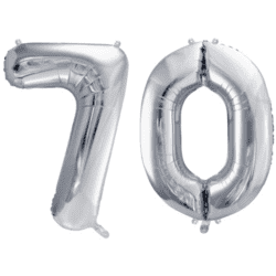 Geburtstagsballon 70 Silber 86cm
