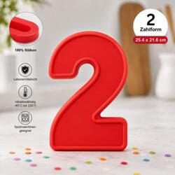 Silikon-Kuchenform Zahl 2