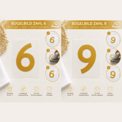 Bügelbild Zahl 6 & 9 Gold 6cm