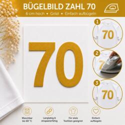 Bügelbild Zahl 70 Gold 6cm