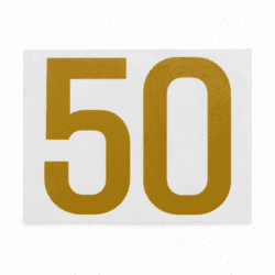 Motif thermocollant chiffre 50 doré 6 cm