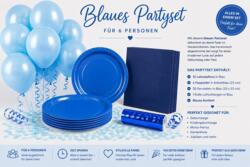Blaues Partyset für 6 Personen