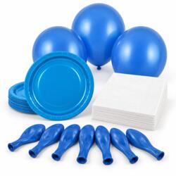 Geburtstagsdeko Blau & Weiss für 6 Personen mit Ballons