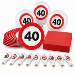 Deko-Set 40. Geburtstag – Teller, Ballons & Servietten