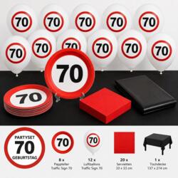 Partyset 70. Geburtstag Traffic Sign