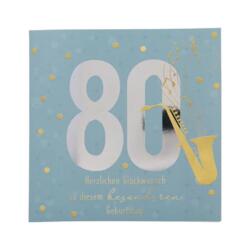 Geburtstagskarte 80 besonderer Geburtstag – Musikkarte Happy Birthday