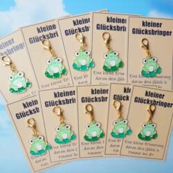 Frosch-Glücksbringer mit Karte