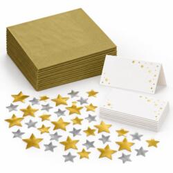 Tischdeko Set mit Gold und Sternen
