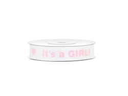 It's a Girl! Geschenk Band weiss-rosa