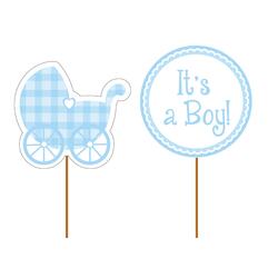 Cuiseur à muffins Cupcake "It's a Boy" bleu clair