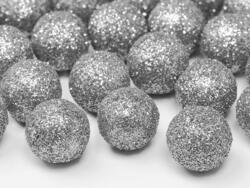 Glitter Dekorations Ball Silber