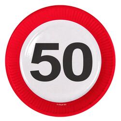 Pappteller 50 Jahre Traffic Sign